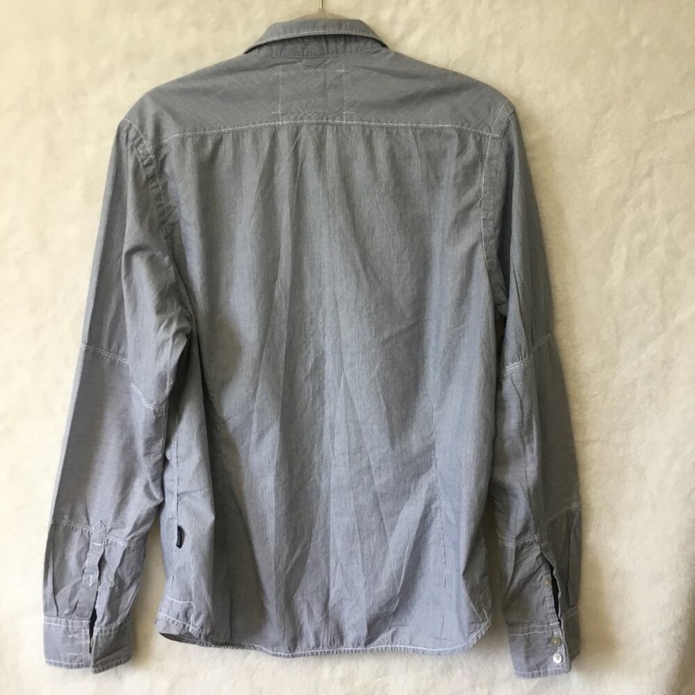 DKNY Jeans Blue Striped Button-Up Shirt - Picture 8 of 14